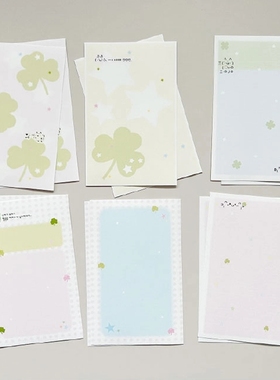 韩国ABC Love crecent 联名款 幸运草手帐装饰贴纸包 日记DIY素材