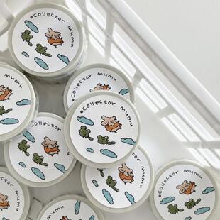 韩国collector mumu 仓鼠美纹花纹手帐纸质胶带