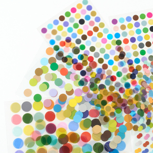 韩国ANALOGUE KEEPER 彩色圆形圆点贴标记透明贴纸 手帐DIY素材