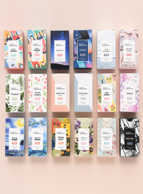 韩国monolike复古风景鲜花书签60张 标签个性书本索引 bookmark