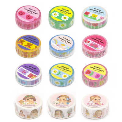 韩国afrocat娃娃爱心郁金香胶带