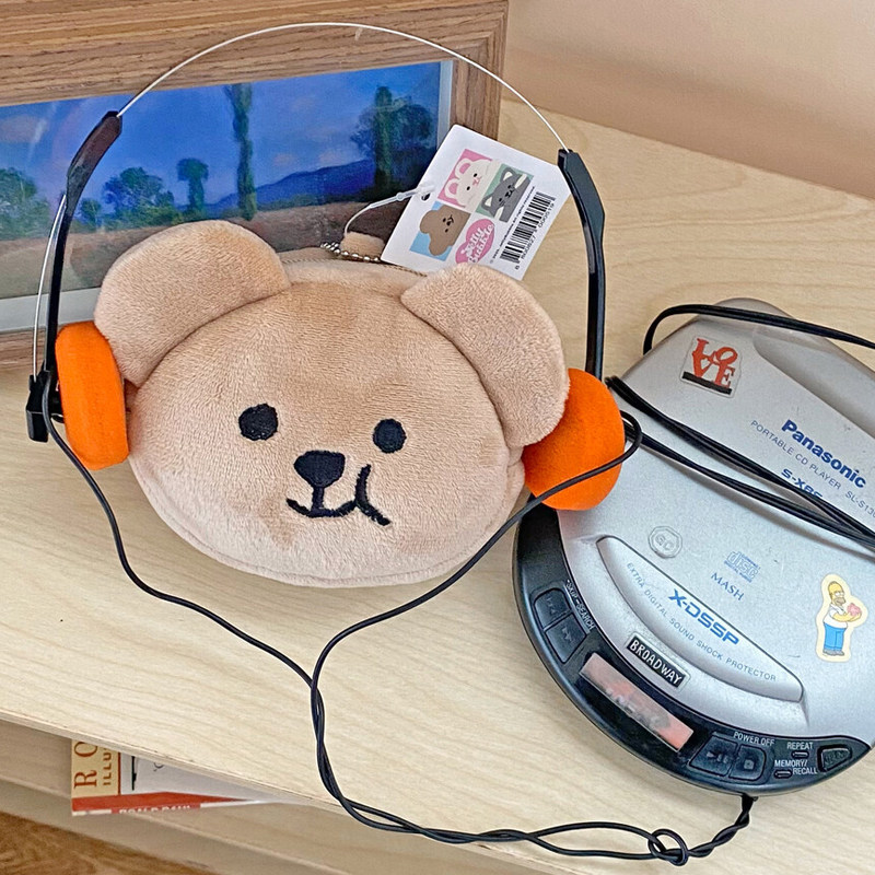 韩国JellyBubble 歪嘴熊化妆品口红收纳包钥匙扣挂件零钱包卡包