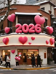 充气网红美陈打卡通毛绒定制爱心印字广告气模花朵造型马年新春节