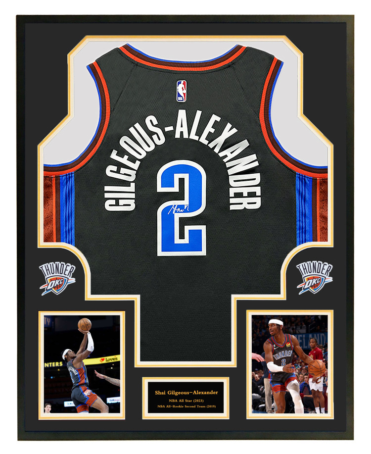 雷霆队2号亚历山大亲笔签名球衣 裱框 带证书 珍藏