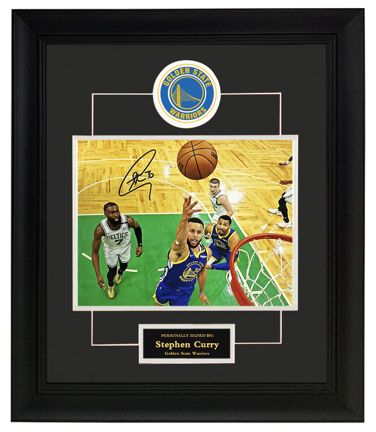 勇士队 史蒂芬库里亲笔签名照片 带证书 裱框 珍藏