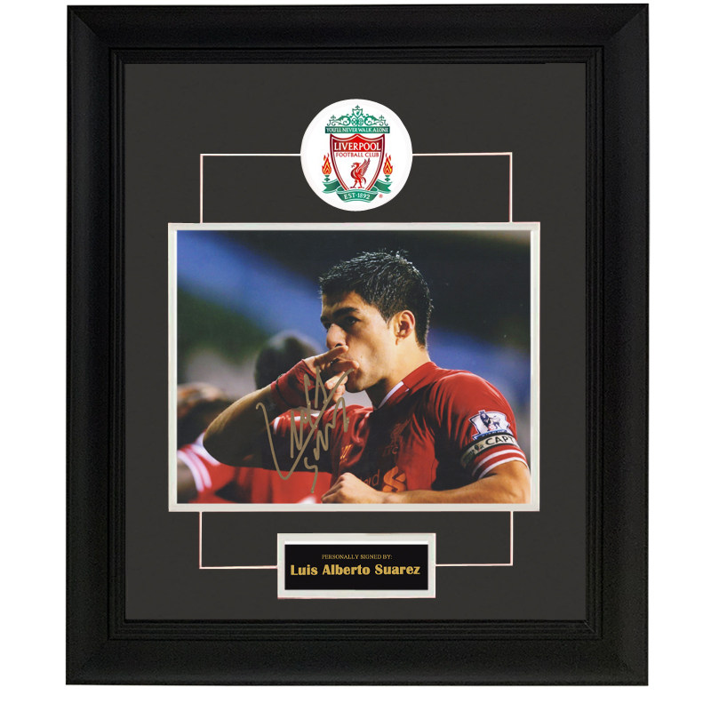 利物浦 苏亚雷斯 亲笔签名照片裱框 含sa证书