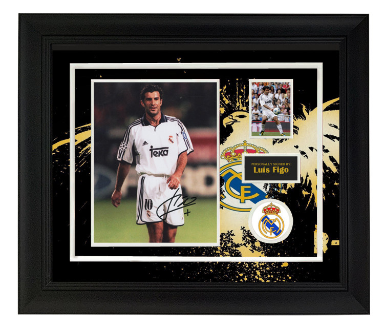 皇家马德里 路易斯菲戈 亲笔签名照片 sa证书