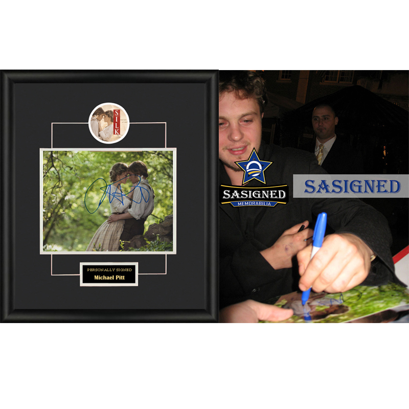 收藏 迈克尔皮特 亲笔签名 照片裱框 含sa证书 sa proof美国演员