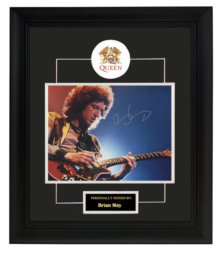 收藏 布莱恩梅 亲笔签名照片裱框 含sa证书 皇后乐队 成员