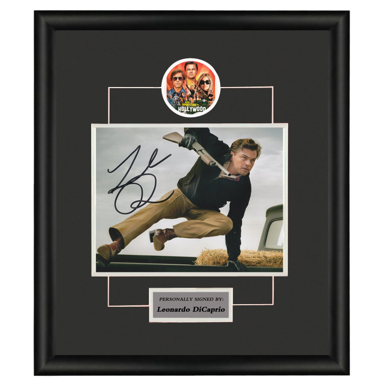 好莱坞往事莱昂纳多迪卡普里奥小李子亲笔签名照片剧照含证书裱框