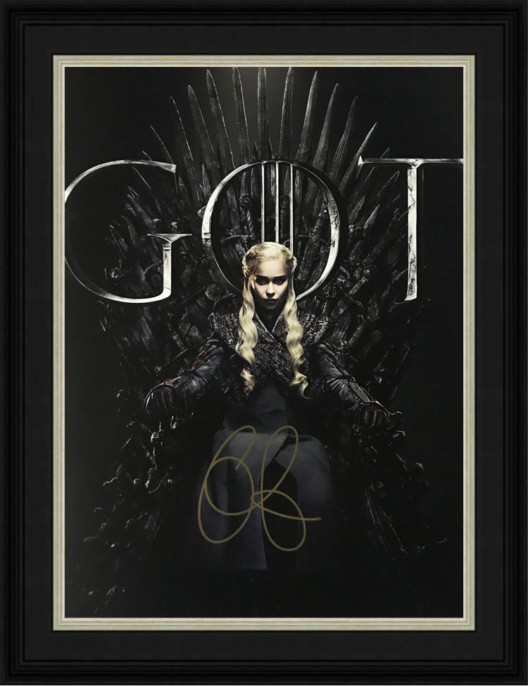 权力的游戏 龙妈 艾米莉亚克拉克 亲笔签名单人海报 含sa证书