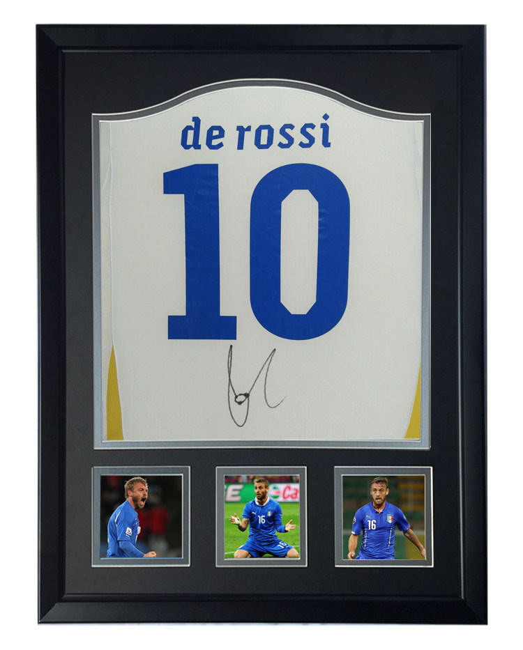 德罗西2010意大利国家队亲笔签名 足球服球衣 含证书 裱框