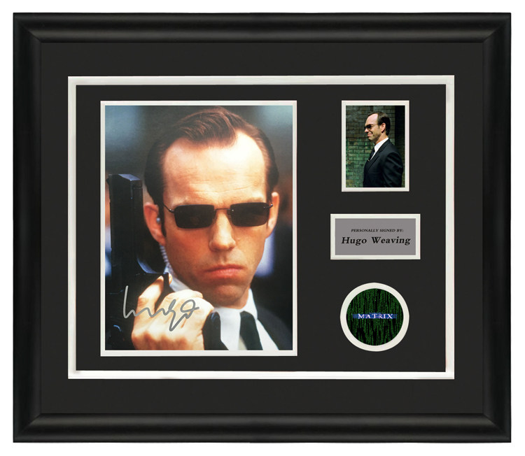 黑客帝国雨果维文亲笔签名剧照照片 含证书裱框