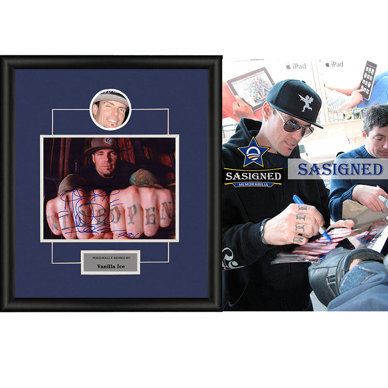 vanilla ice  亲笔签名照片裱框 含sa证书 sa proof