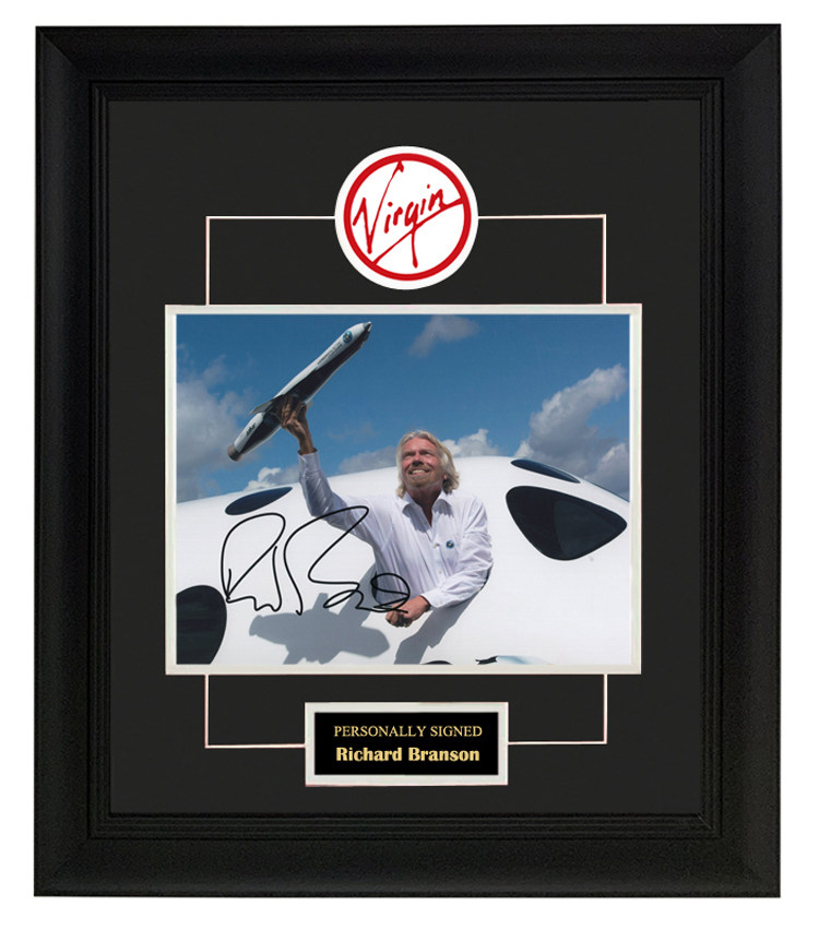 收藏 理查德布兰森 亲笔签名照片裱框 含sa证书 维珍银河 富翁