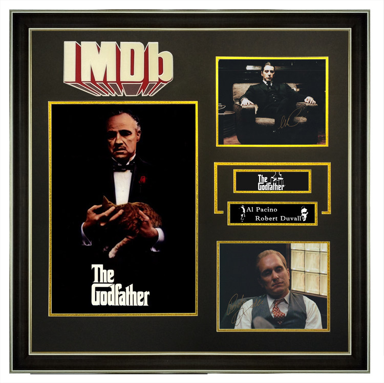 imdb教父阿尔帕西诺罗伯特杜瓦尔亲笔签名照片含证书裱框