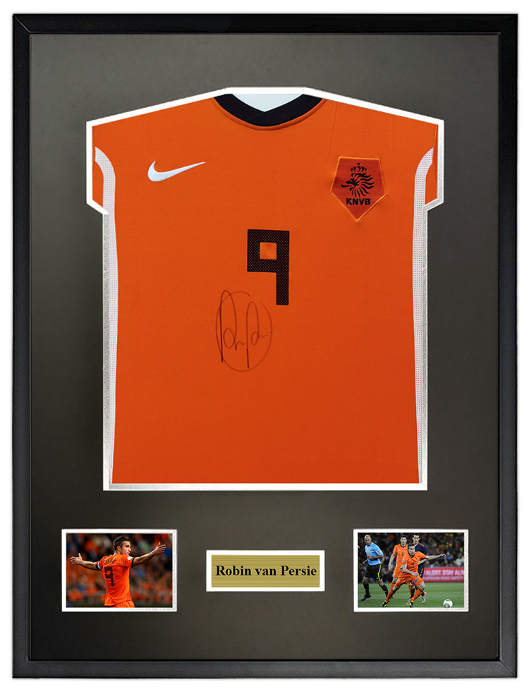 罗宾范佩西 2010世界杯荷兰队 亲笔签名足球服球衣 含sa证书裱框