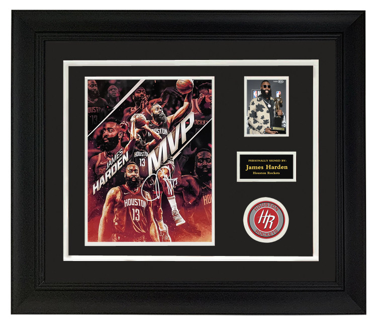 詹姆斯哈登 亲笔签名照片mvp 裱框 含证书 收藏