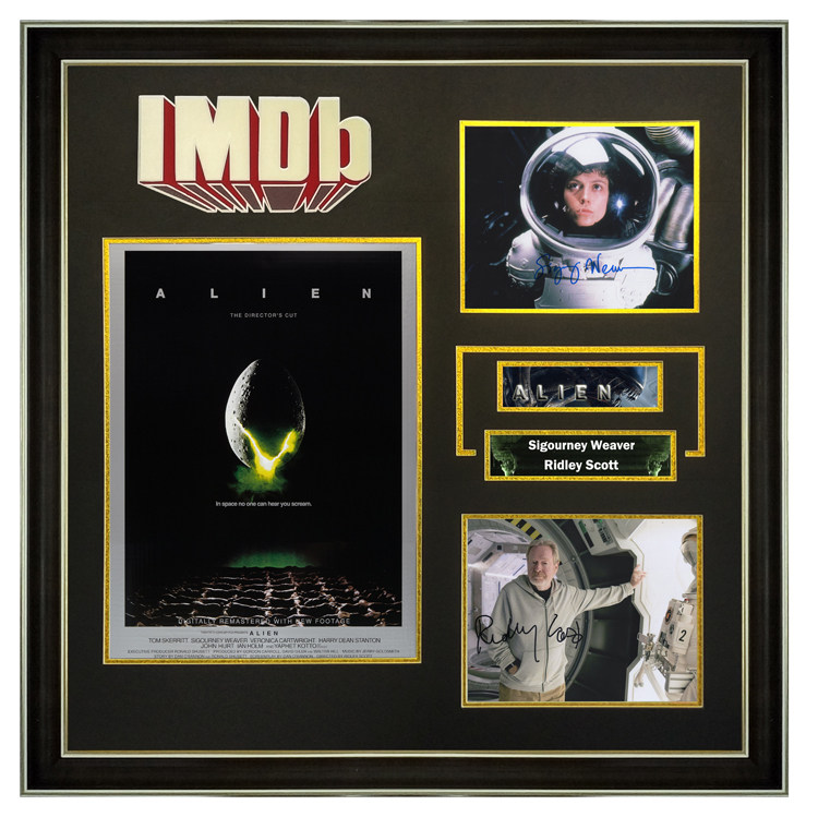 异形alien 西格妮韦弗雷德利斯科特 亲笔签名照片裱框 含证书imdb