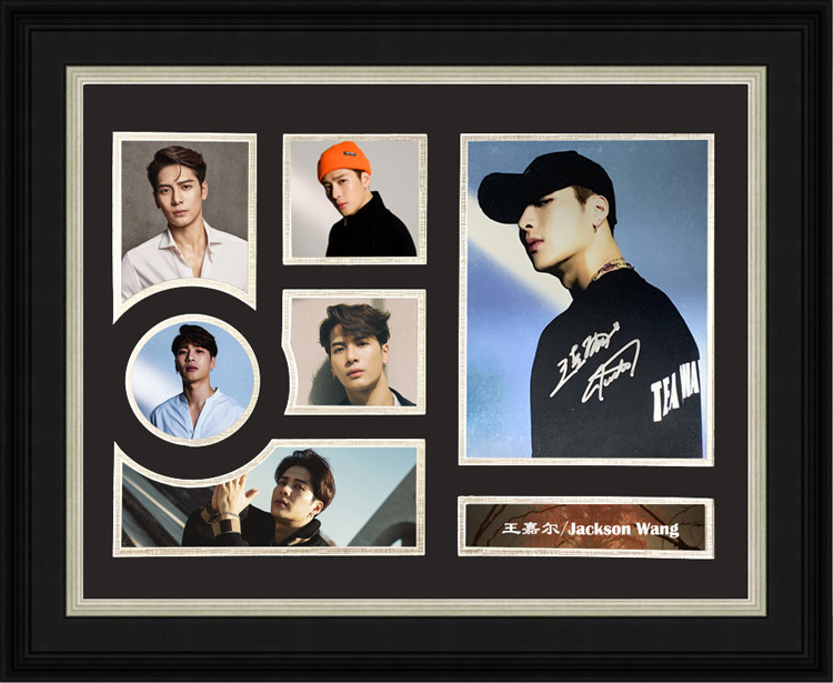 王嘉尔jackson wang 亲笔签名照片裱框20寸 100ways 不易流行证书