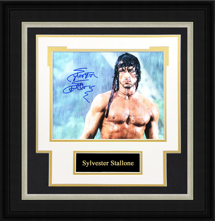 收藏 西尔维斯特史泰龙 亲笔签名照片裱框 含sa证书 第一滴血