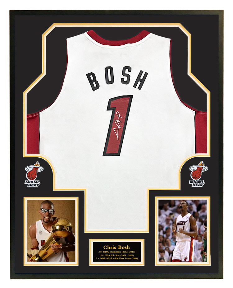 克里斯波什签名热火球衣 含证书 裱框