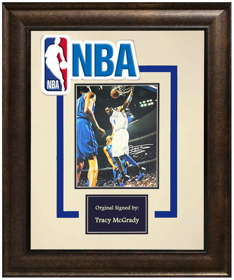 收藏 麦迪麦蒂 亲笔签名 照片裱框 含sa证书 nbalogo标志 tmac