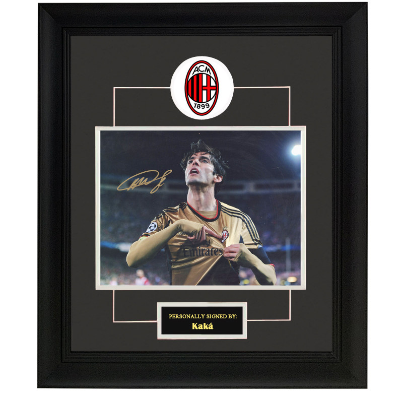 卡卡kaka 亲笔签名 照片裱框 含sa证书 ac米兰