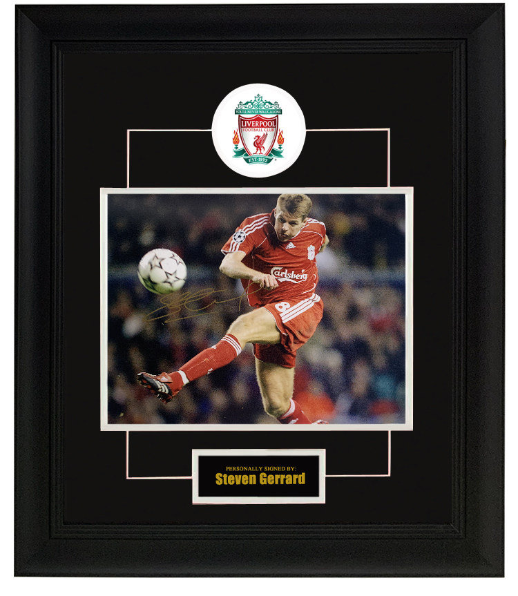 史蒂文杰拉德 亲笔签名照片裱框含sa证书礼物