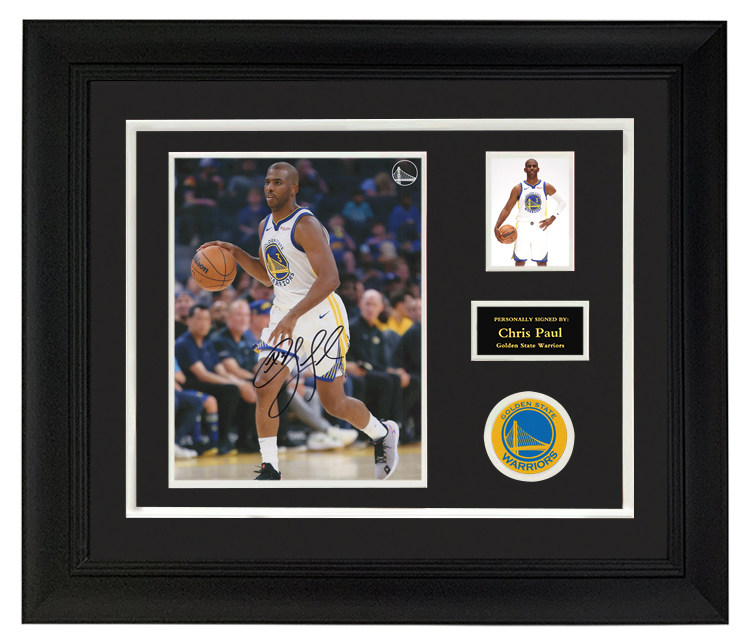 cp3保罗亲笔签名照片 勇士队克里斯保罗 裱框 带证书