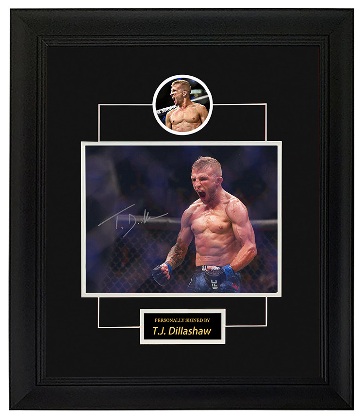 ufc选手 毒蛇 tj迪拉肖亲笔签名照片含sa证书裱框