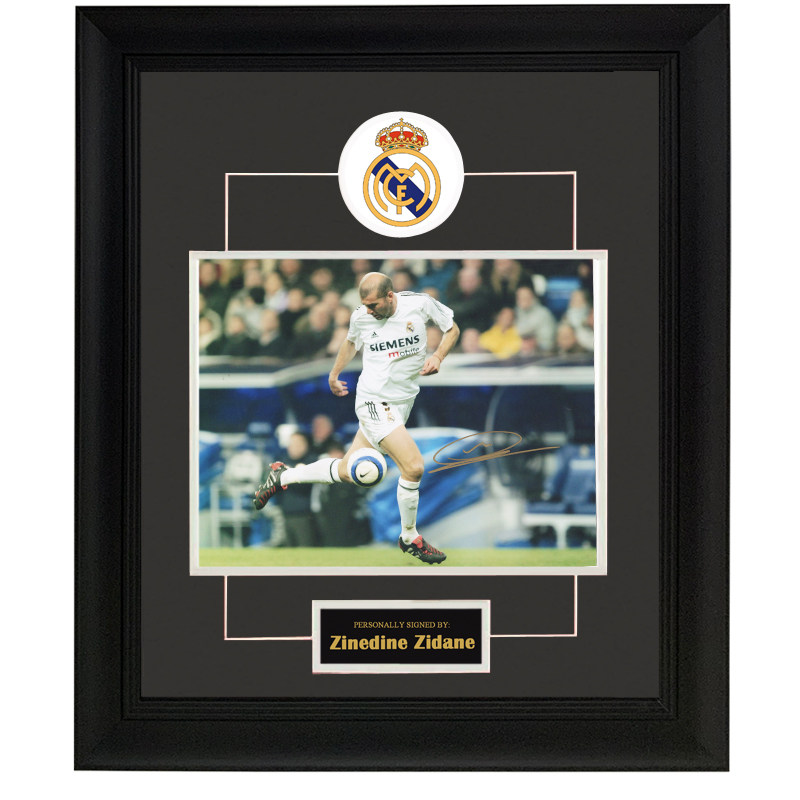 收藏 齐达内 齐祖 亲笔签名 照片裱框 含sa证书 皇家马德里 教练