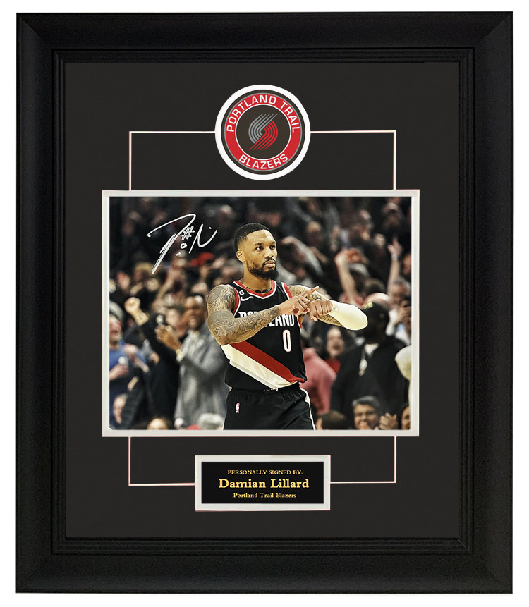 达米安利拉德亲笔签名照片 打表时刻 开拓者队 裱框 带证书