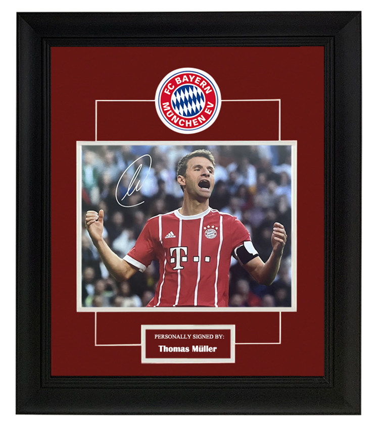 收藏 托马斯穆勒 亲笔签名照片裱框 含sa证书 拜仁慕尼黑