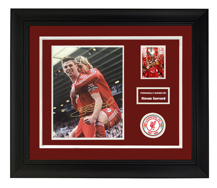 收藏 杰拉德 杰队 亲笔签名照片裱框 含sa证书 利物浦 托雷斯