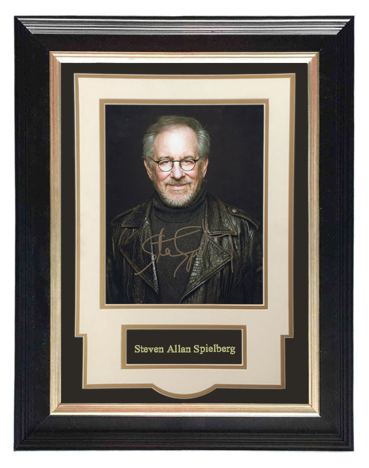 收藏 斯皮尔伯格 奥斯卡导演 亲笔签名 照片裱框 含sa证书