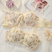 法式 日系内衣女无肩带防滑少女纯欲调整型平胸小胸聚拢文胸罩显大