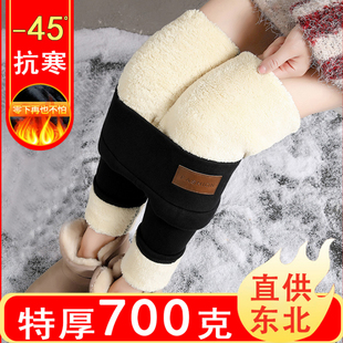 女防寒棉裤 加绒加厚冬季 子冬天保暖超厚特厚打底裤 东北零下40度裤
