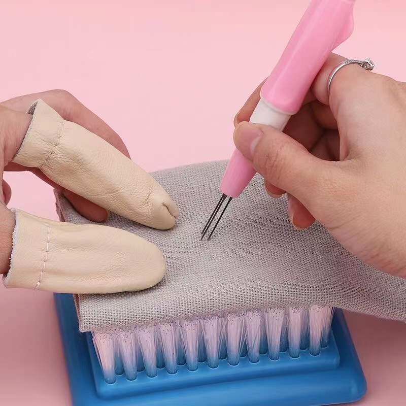 양모 도금 펠트 찌르기 바늘 수제 DIY 도구 찌르기 바늘 3 머리 7 머리 바늘 조합 찌르기 펜 개 머리 고양이 펠트