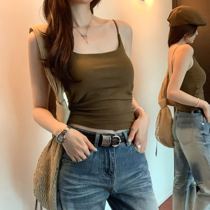超好看带胸垫无袖吊带背心女2026夏季新款修身显瘦绝美外穿小上衣