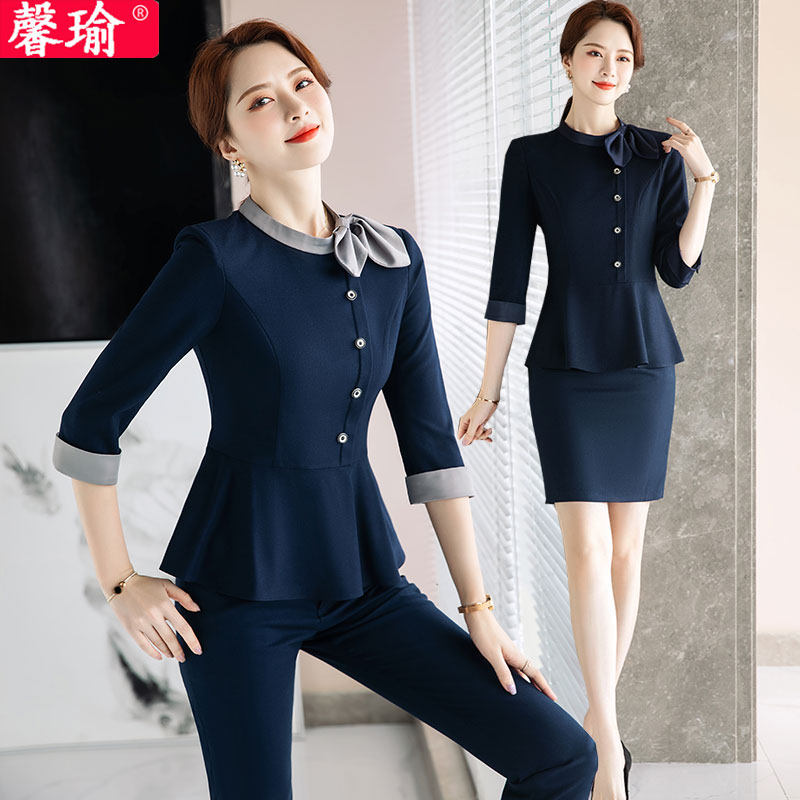 秋季中袖职业套装时尚气质珠宝店酒店前台正装显瘦美容师工作服女