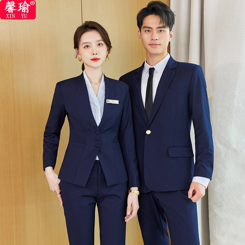 秋冬高端西装套装男女酒店物业经理职业装西服气质前台接待工作服