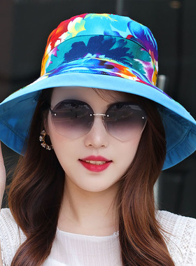 帽子女两面戴印花休闲百搭