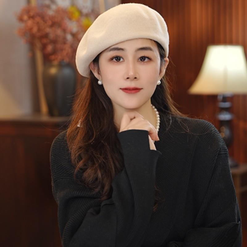 一棵藤秋冬新款純色柔軟貝雷帽時尚保暖秋冬好搭配防風帽子女