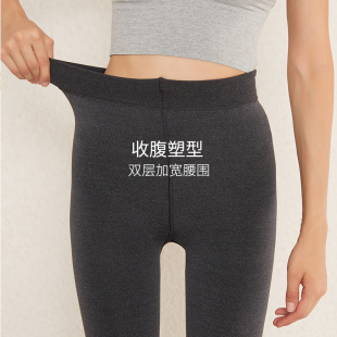 连裤 PB800D纯棉平板秋冬柔软细纹打底裤 加绒毛圈不起球高腰大码