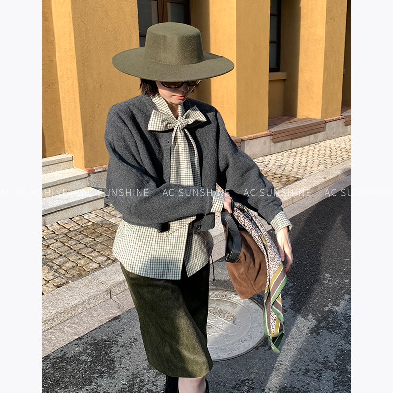 SUNSHINE冬季百搭圆领羊毛开衫