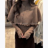 SUNSHINE 新年红节日氛围千金感披肩三件套毛衣上衣新款 春季 新品