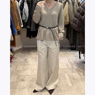 SUNSHINE 春季新品重酵洗设计感宽松结构磨毛日常通勤显瘦休闲裤