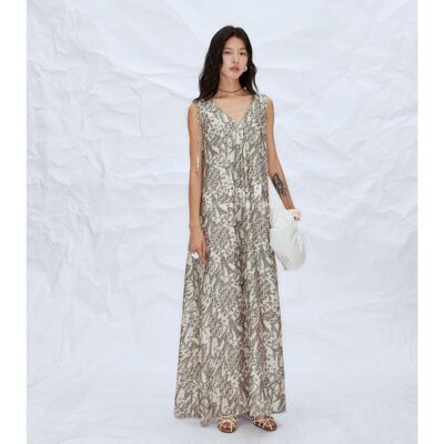 RESS夏季法式复古碎花连衣裙