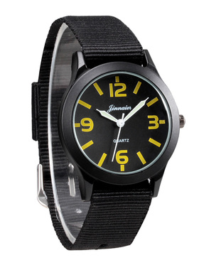 包邮韩版撞色儿童帆布手表男孩防水石英腕表中小学生夜光表电子表